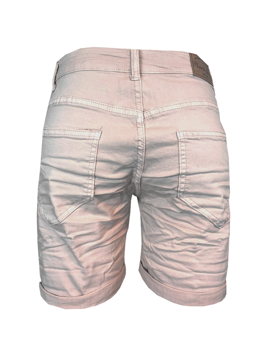 Cat & Co - Denim shorts med lapper - Rosa