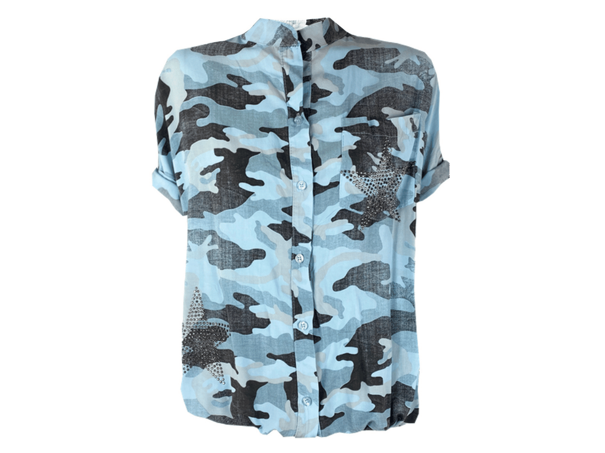 skjorte camouflage lyseblå