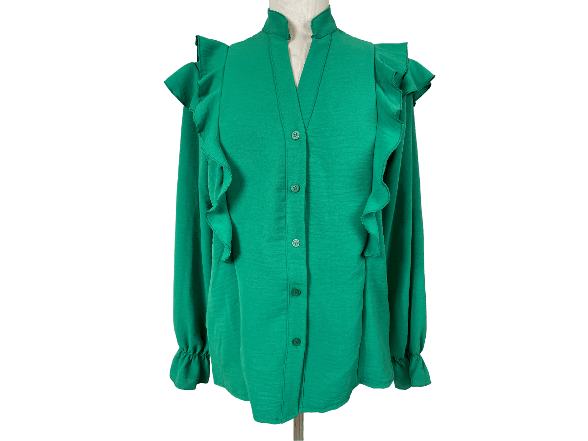 grøn flæse skjorte