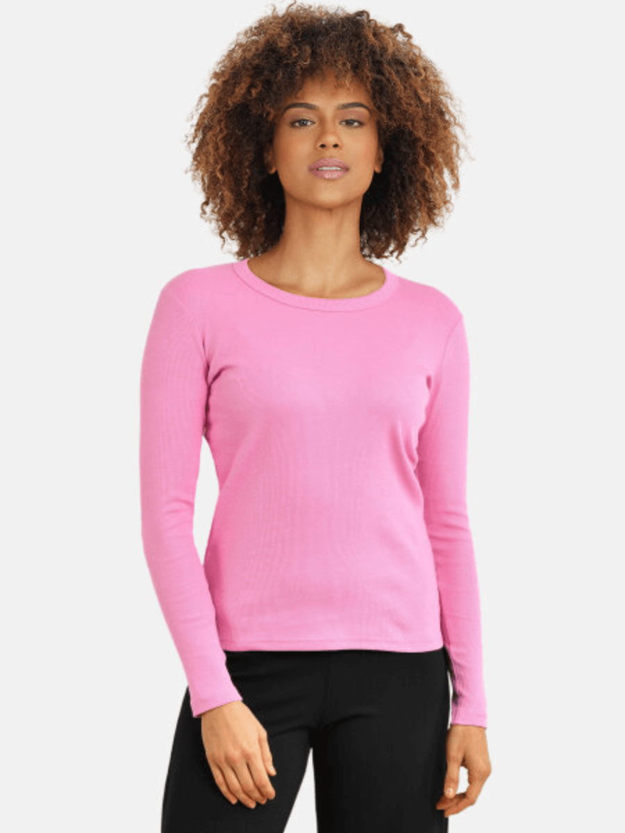Langærmet t-shirt pink