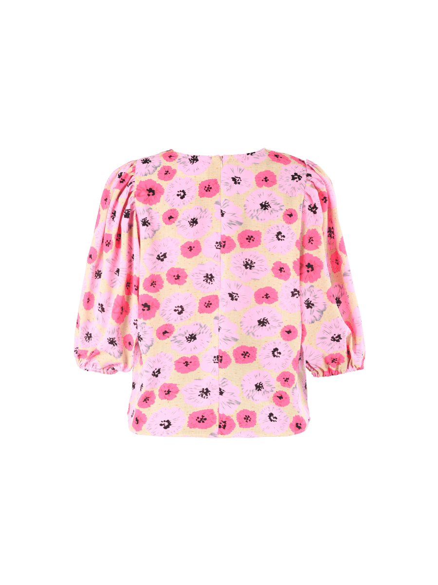 Blomstret skjorte bluse rosa